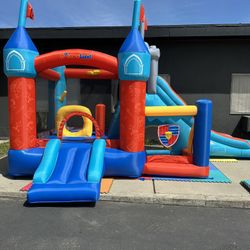 🎉 New 16FT Bounce House/JUMPY Obstacle Course with Double Slide – Hard to Find!