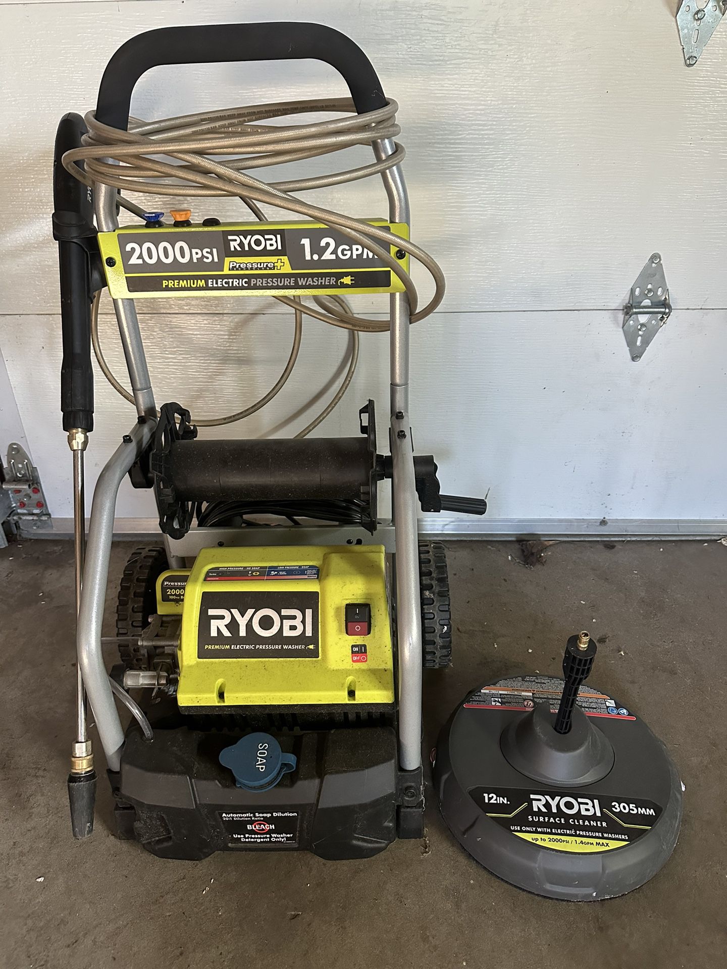 Ryobi 2000psi Electric Pressure Washer + Surface Cleaner