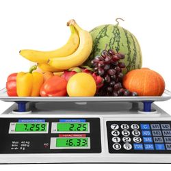 88lb/40kg Price Computing Scale, Digital Price Computing Scale with Stainless Steel Large Platform, Weight Food Kitchen Scale with Dual LCD Display fo