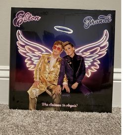 SEALED IN HAND Elton John Signed Art Card Vinyl - Who Believes In Angels?