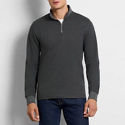 Van Heusen Men’s Mock Neck Long Sleeve Pullover Sweater Shirt, 1/4 Zip, Gray, XL – 73% Cotton  Elevate your casual wardrobe with this versatile Van He