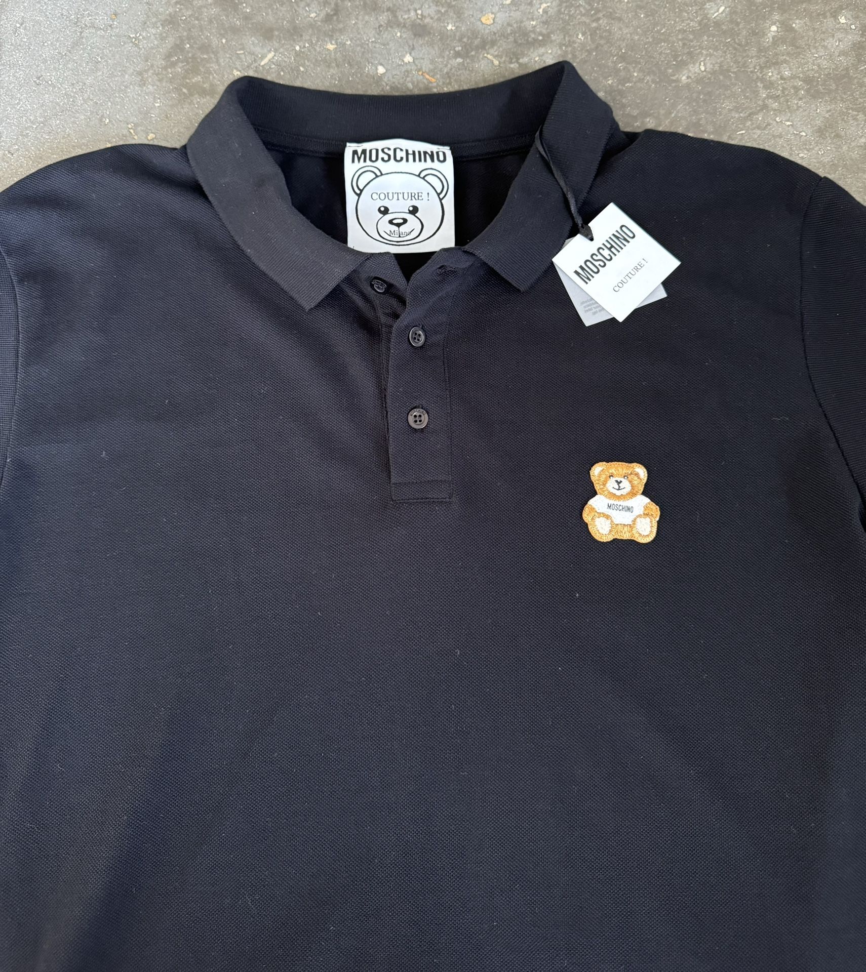 NEW Moschino AUTHENTIC Men’s Teddy Bear Polo Shirt - Black Size Large/ 40