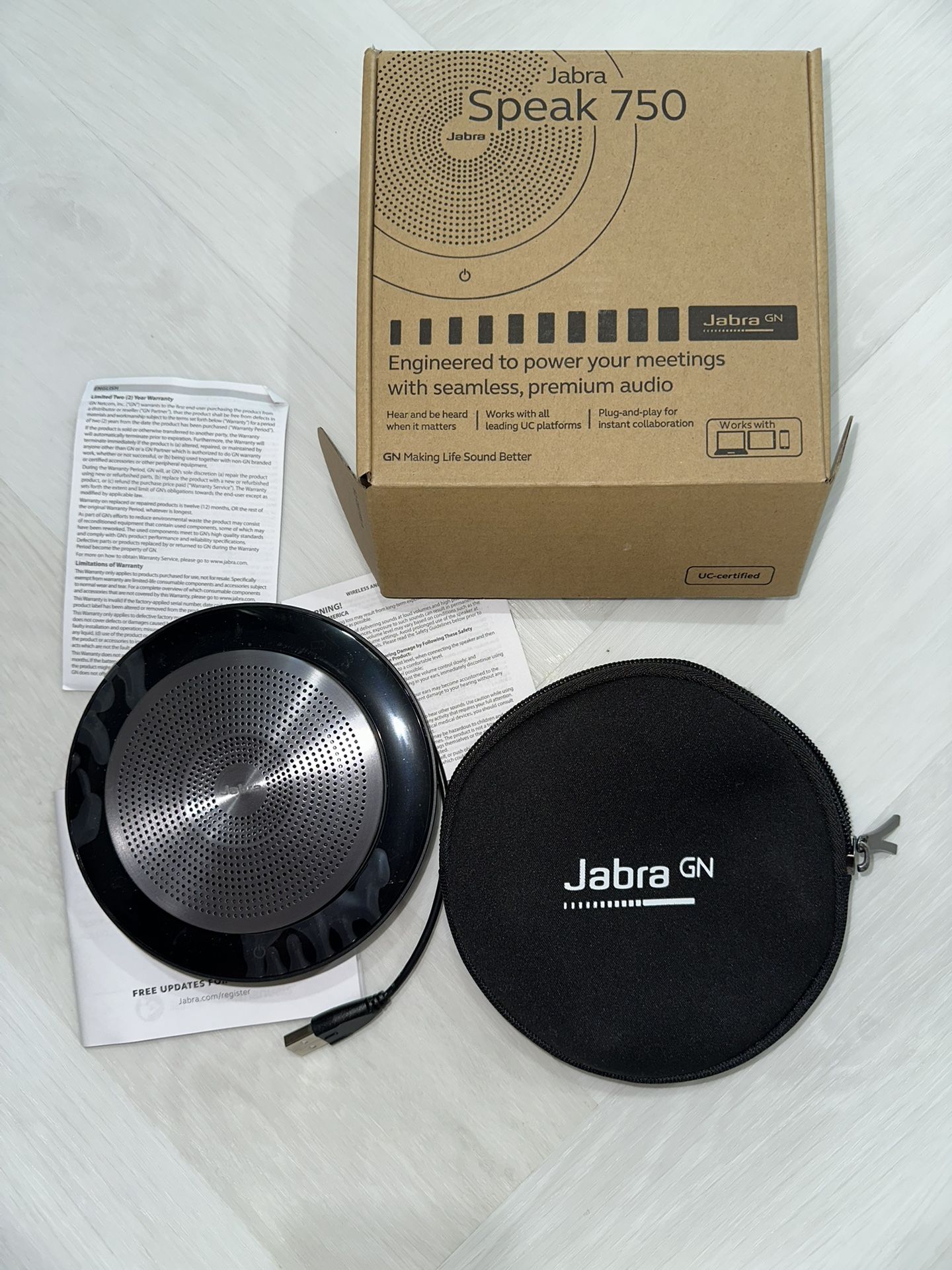Jabra Speak 750 UC Wireless Bluetooth Speakerphone with Link 370