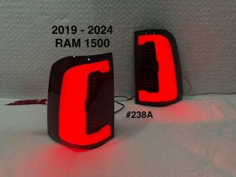 2019 - 2024 Dodge RAM 1500 Tail Light w/ Sequential Turn Signal LED Strip and LED Side Marker Brake Reverse