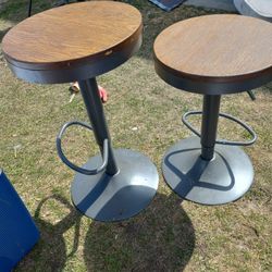 Metal And Wood Stools 