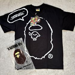 Black BAPE Streetwear Tee Shirt Size L