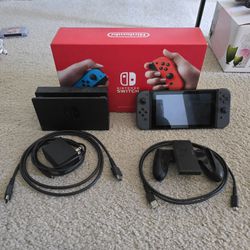 Nintendo Switch, accessories, and Box