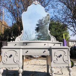 Gray & Black Hardware Vanity 