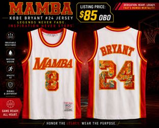 Kobe Bryant #24 MAMBA Premium Jersey Rare Custom Edition