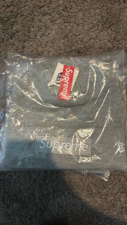 Supreme Box Logo Beanie New Era Grey