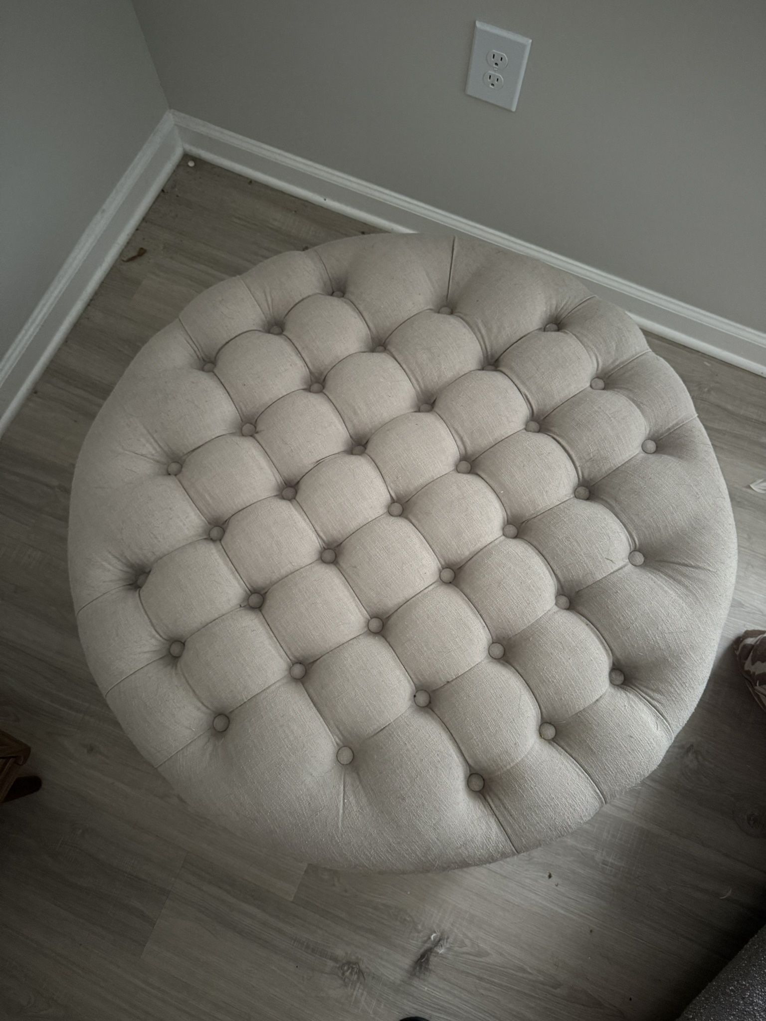 Gray/Tan Ottoman