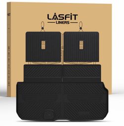 LASFIT Cargo Mat & Backrest Mat (3 Pieces) For Mercedes Benz GLS 450/580 /63 AMG 2026 2025 2024 2023 2022 2021 2020, All Weather TPE Cargo Liner Custo