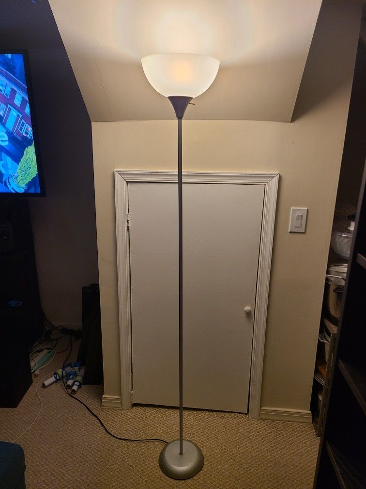 Silver Metal Floor Stand Lamp