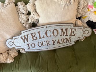 Welcome To Our Farm Metal Wall Sign