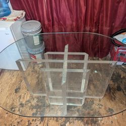 Solid Glass Dining Table-2 Pieces 