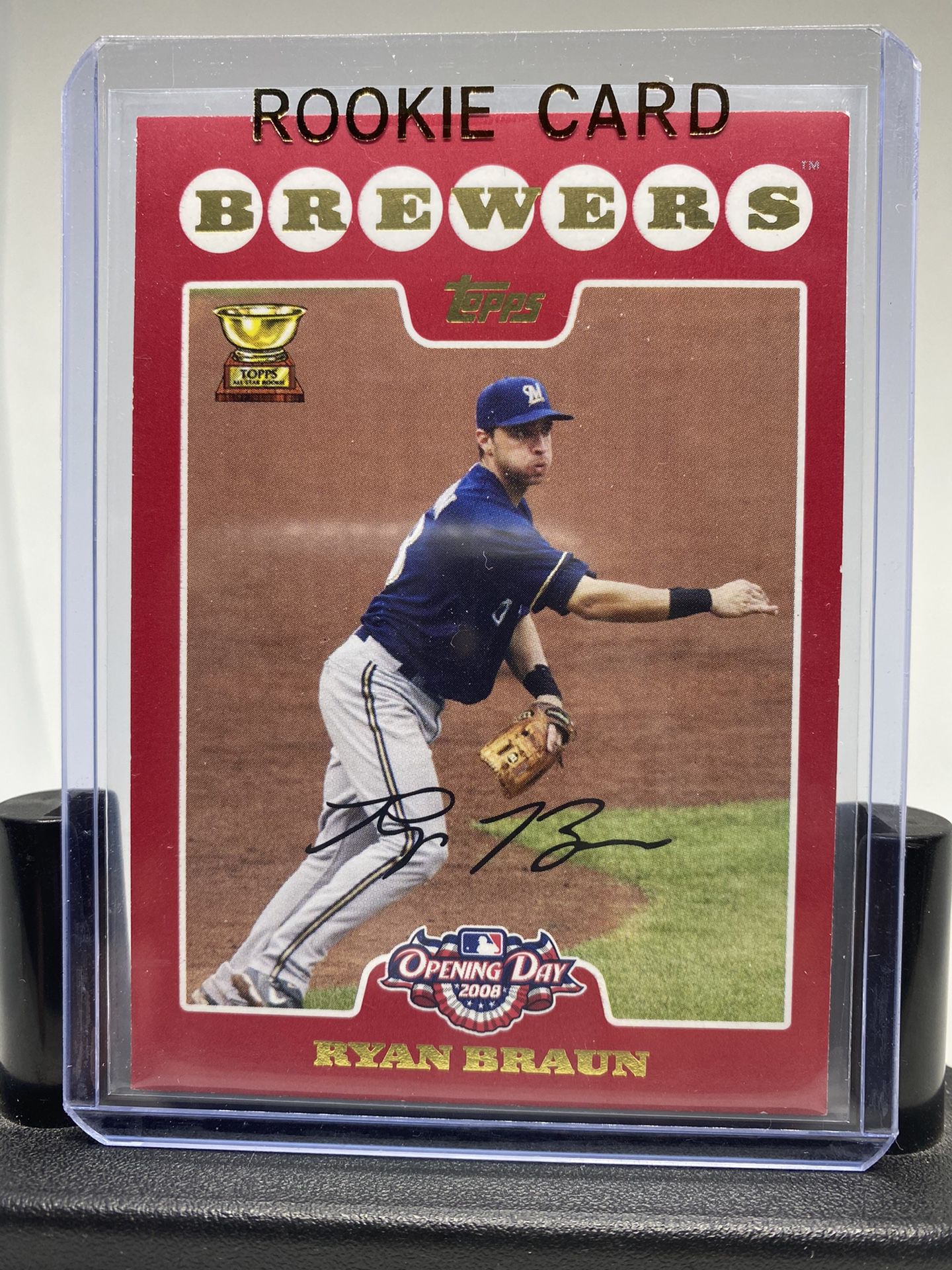 Ryan Braun player worn jersey patch baseball card (Milwaukee Brewers) 2008  Topps All Star Stitches #ASRB