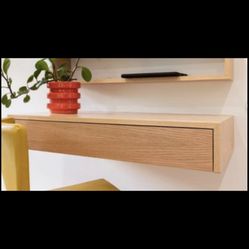 Modern oak floating desk / console table / entry table (Etsy custom)