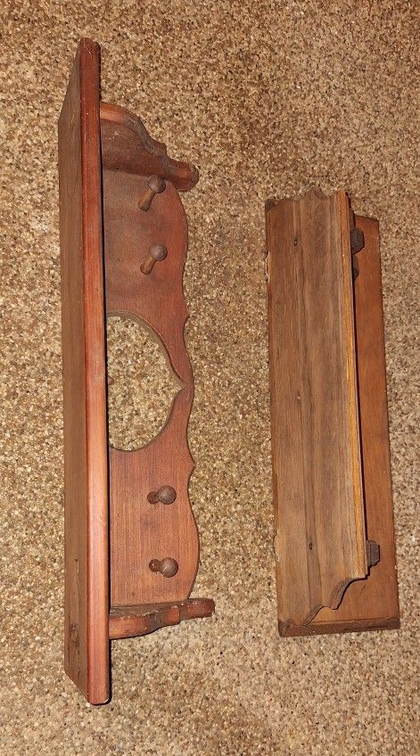2 Wooden Wall Shelves