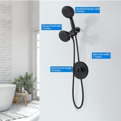 Replacement for Moen Shower Faucet Trim Kit, High Pressure Dual Shower Combo, Shower Handle, (Valve& Catridge Not Inclued), Matte Black