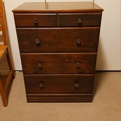 Chest Of Drawers Very Old Vintage Cedar Wood With Brass Knobs 16 Knob With Full Opening Dressers Beautiful Stain One Spot On Top