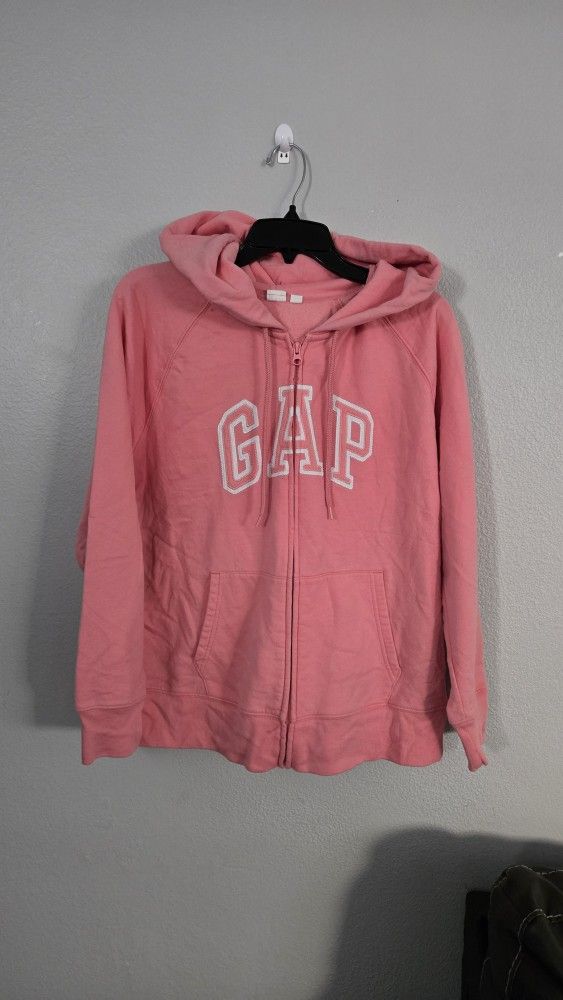 Gap Pink Logo Sweatshirt Fleece Zip Hoodie Loungewear Casual