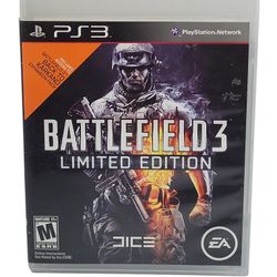 PS3 Battlefield 3 Limited Edition PlayStation 3 GAME CASE/ART/INSERTS (NO DISC) NO GAME DISC INCLUDED. GAME CASE/ART/INSERTS ONLY, NO OTHER ITEMS INCL