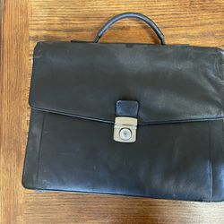 Wilson Leather Black Satchel Briefcase