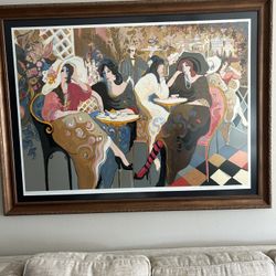 Isaac Maimon Le Bistro Cafe Artist Signed Seriagraph