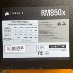 Corsair RM850x Power Supply, Used