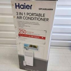 Haier 9000 BTU 3-in-1 Portable Air Conditioner with Remote White