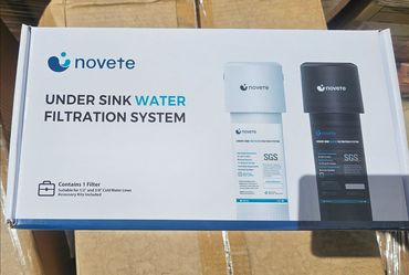 Kitchen under sink. New water filtration