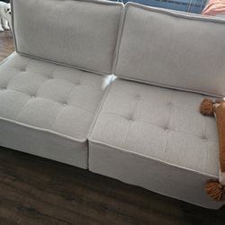 MCM 3 Piece Sectional Couch Set. Beige