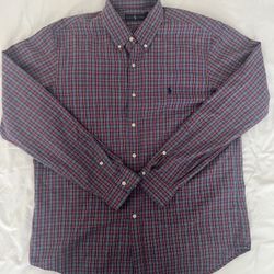 Polo Ralph Lauren Men's Button-Up Shirt XL Plaid Red Blue Yellow Long Sleeve