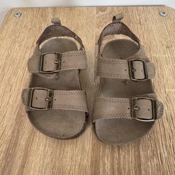 Carter's Baby Boy's Brown Faux Leather Cork Sandals Size 5 M Buckle