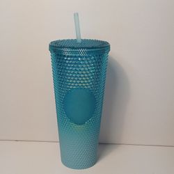 Starbucks 2023 Glacier Blue Ombre Studded Tumbler Venti 24oz Bling Cold Cup NWOT