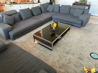 Scandinavian Designs Modern Gray L-Shaped Sectional + Loveseat – Washable Covers