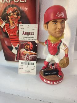 2009 LA Angels Mike Napoli Bobblehead SGA (With Box & Aug 11 Ticket Stub)