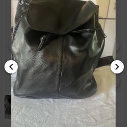 Black vinyl backpack (new)