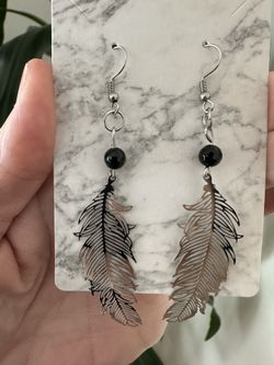 New, Beautiful Black Onyx Crystal Earrings.