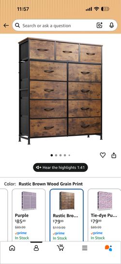 Tall Dresser for Bedroom, Fabric Dressers Storage Tower, Dresser & Chest of Drawers Organizer Unit with 11 Drawers, Storage Cabinet, Hallway, Closets,