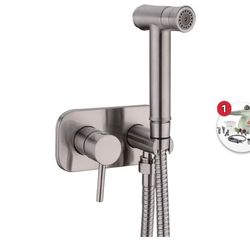TRUSTMI Toilet Concealed Hot and Cold Bidet Spray Set,Brushed Nickel
