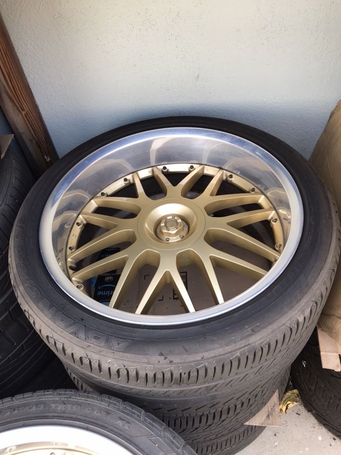 Racing Hart C4 gold polished lips 19x9.5 & 19x10.5 +25