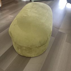 Vintage Velvet Light Green Ottoman 
