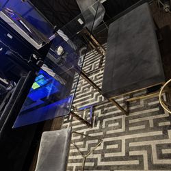 Tempered Glass Dining Table Set 