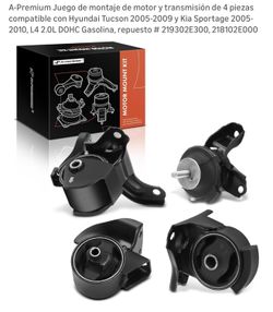 A-Premium 4-piece engine and transmission assembly set compatible with Hyundai Tucson 2005-2009 and Kia Sportage 2005-2010, L4 2.0L DOHC Gasoline, spa
