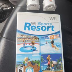 Nintendo Wii Sports Resort Game With 2 Motion Plus Adapters Great Condition 