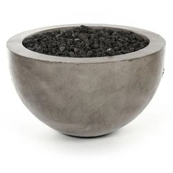 Moderno III Pewter Concrete Gas Fire Bowl