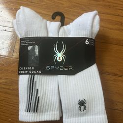 NWT Spyder Men's Crew Socks 6 Pairs  