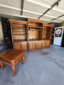 Wood entertainment center