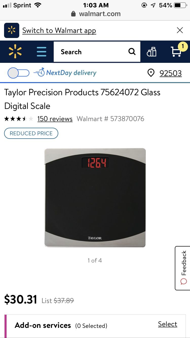 TAYLOR GLASS DIGITAL SCALE